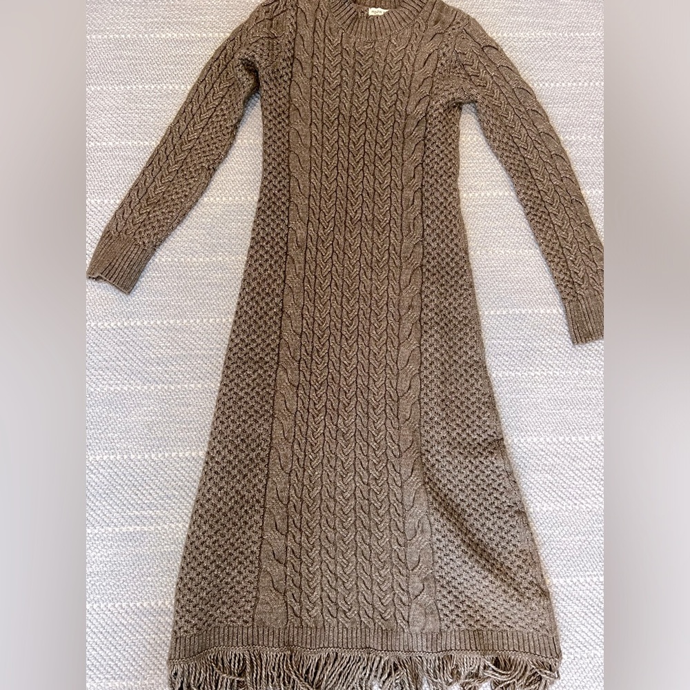Tuckernuck, freya sweater dress, brown, size xsmall